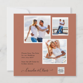 Convite de casamento FOTO moderno CÓDIGO QR RSVP C