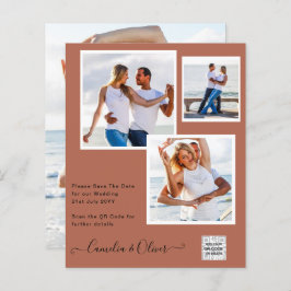 Convite de casamento FOTO moderno CÓDIGO QR RSVP C