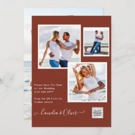 Convite de casamento FOTO moderno CÓDIGO QR RSVP C