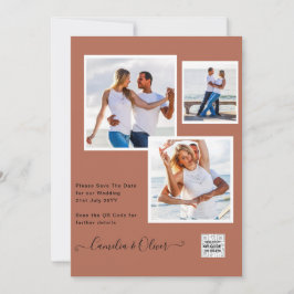 Convite de casamento FOTO moderno CÓDIGO QR RSVP C