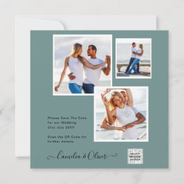 Convite de casamento FOTO Moderno CÓDIGO QR Rsvp V