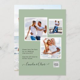 Convite de casamento FOTO Moderno CÓDIGO QR Rsvp V