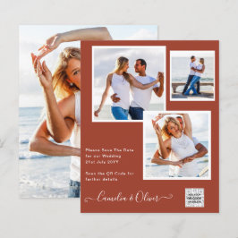 Convite de Casamento FOTO Moderno com QR CODE RSVP