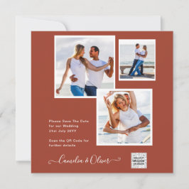 Convite de Casamento FOTO Moderno com QR CODE RSVP