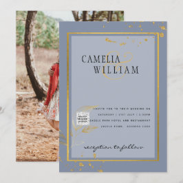 Convite de Casamento FOTO Moderno com QR CODE RSVP