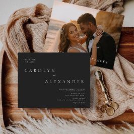 Convite de Casamento Foto Moderno Elegante