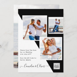 Convite de Casamento Foto Preto e Branco com Códig