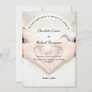 Convite de Casamento Foto Romântico