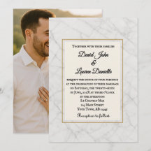 Convite de Casamento Foto Sussurro de Mármore