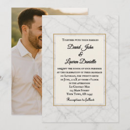 Convite de Casamento Foto Sussurro de Mármore