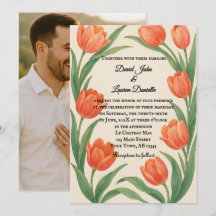 Convite de Casamento Foto Tulip Paradise