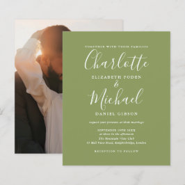 Convite de Casamento Foto Verde Musgo Orçamento