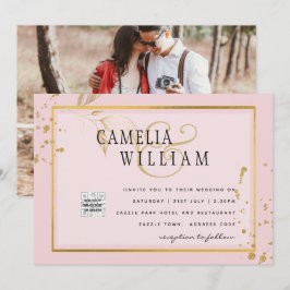 Convite de Casamento FOTOGRAFIA Moderna com QR COD
