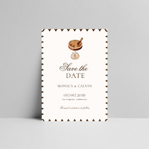 Convite de Casamento Francês Vintage Coquette Espr