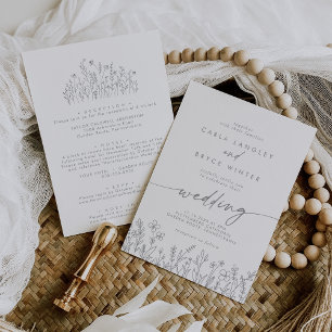 Convite de Casamento Frente e Verso com Caligrafia