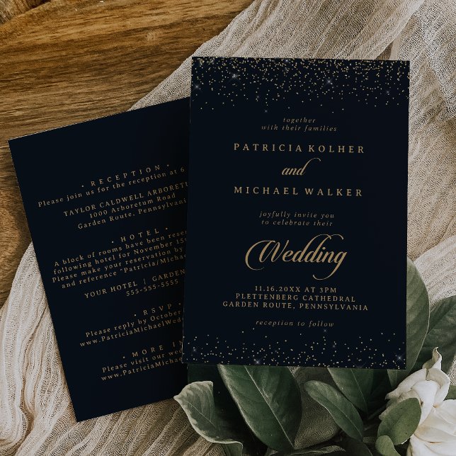 Convite de Casamento Frente e Verso com Caligrafia (Criador carregado)
