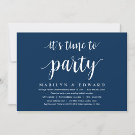 Convite de casamento fuga azul marinho moderno em