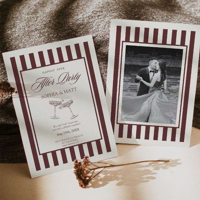Convite de Casamento Fuga de Casal Dinheiro Antigo (Old Money Elopement Wedding Invitation terracota)