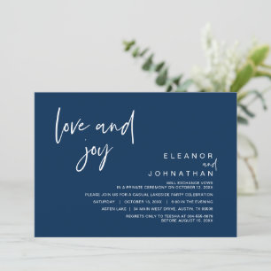 Convite de Casamento Furtivo Amor e Alegria