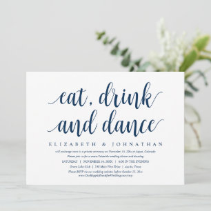 Convite de Casamento Furtivo, Comer, Beber e Dança