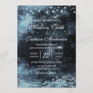 Convite de Casamento Galáxia Aquarela Estrela Cade