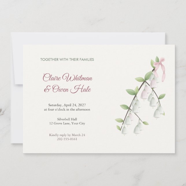 Convite de Casamento Galho de Sinople (Frente)