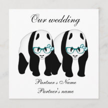 Convite de casamento gay do Panda