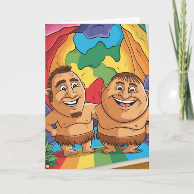 convite de casamento gay dois se tornam um (Frente)