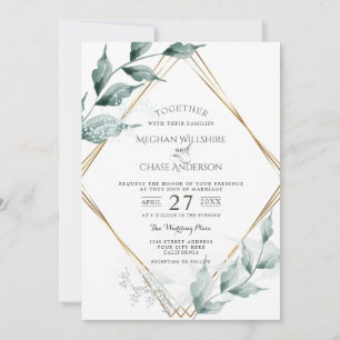 Convite de casamento  Geleia verde-azulada