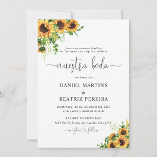 Convite de Casamento Girassol