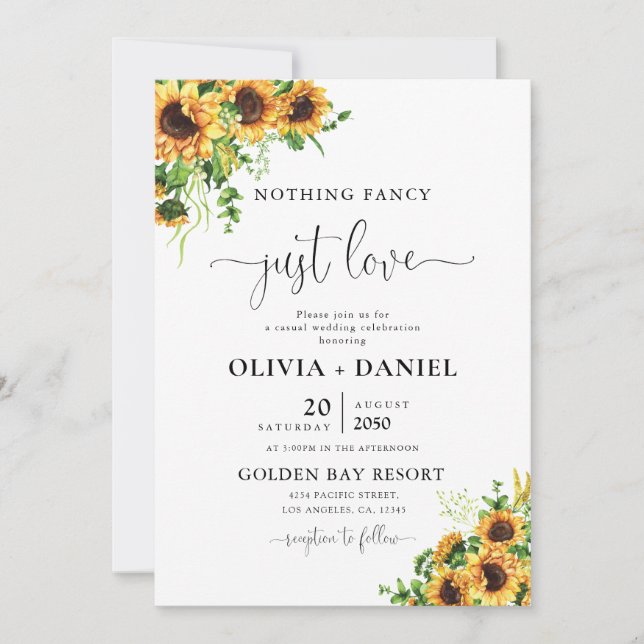 Convite de Casamento Girassol (Frente)