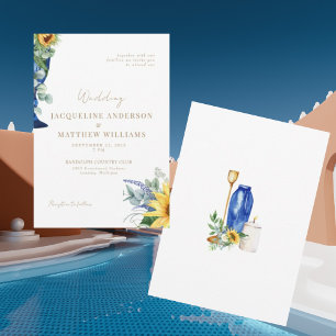 Convite de Casamento Girassol Toscano Sem Pais
