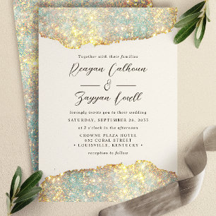 Convite de Casamento Glam Glitter com Efeito Holog