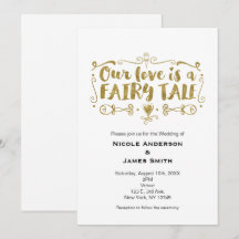 Convite de Casamento Gold NOSSO AMOR É UMA HISTÓRI