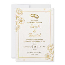 Convite de Casamento Golden Elegance