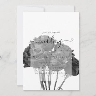 Convite de Casamento Goth Rosas Pretas Góticas