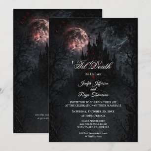 convite de casamento gótico Castelo Assombrado