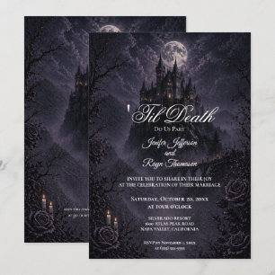 convite de casamento gótico Castelo Assombrado