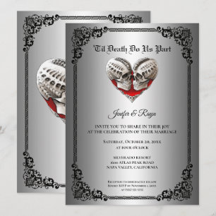 Convite de casamento gótico de halloween