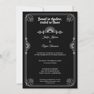 Convite de casamento gótico de halloween