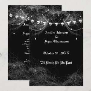 Convite de casamento gótico de Halloween