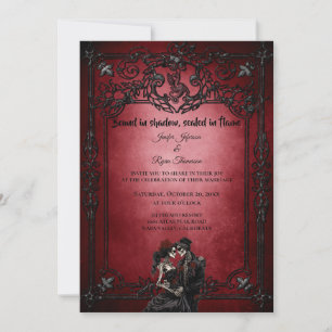 Convite de casamento gótico de Halloween