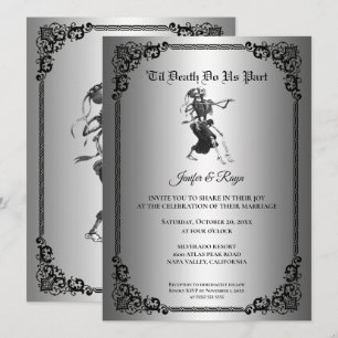 Convite de casamento gótico de halloween