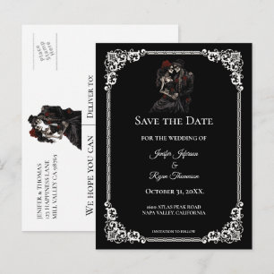convite de casamento gótico de halloween