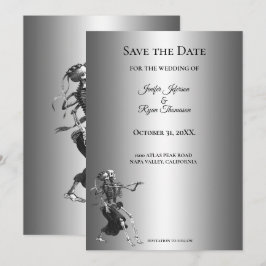 Convite de casamento gótico de halloween para salv