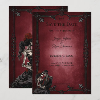 Convite de casamento gótico de halloween para salv