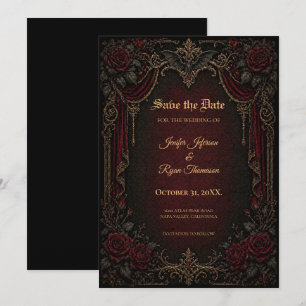 Convite de casamento gótico de vampiro para salvar