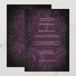 Convite de casamento gótico elegante de halloween