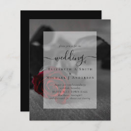 Convite de casamento Gótico Gótico Preto e Rosa ve