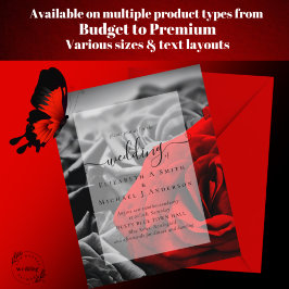 Convite de casamento Gótico Gótico Preto e Rosa ve